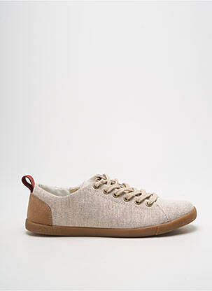 Baskets semelle amovible talon plat jusqu'à 3cm beige PALLADIUM femme
