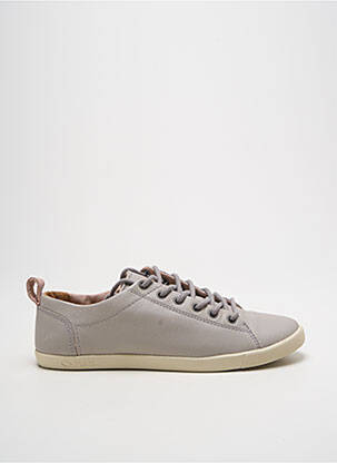 Baskets bout rond talon plat jusqu'à 3cm gris PALLADIUM femme