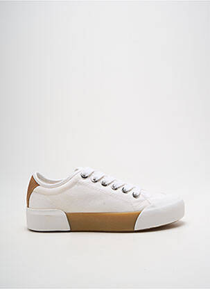 Baskets bout rond talon plat jusqu'à 3cm blanc PATRIOTIC femme