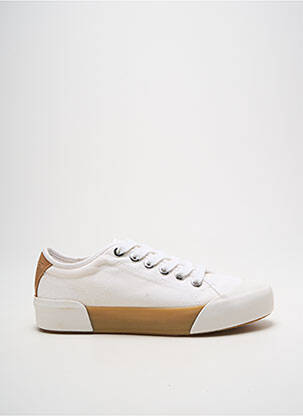 Baskets bout rond talon plat jusqu'à 3cm blanc PALLADIUM femme