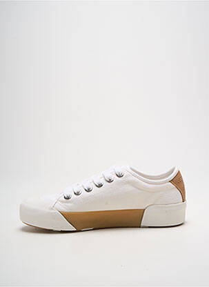 Baskets bout rond talon plat jusqu'à 3cm blanc PALLADIUM femme