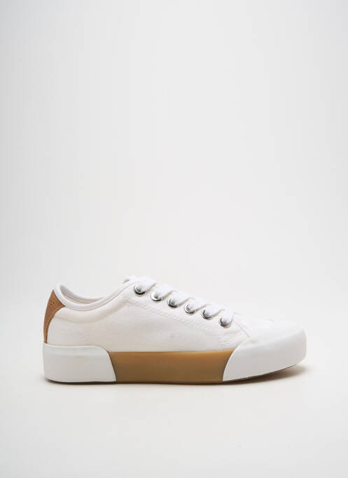 Baskets bout rond talon plat jusqu'à 3cm blanc PATRIOTIC femme