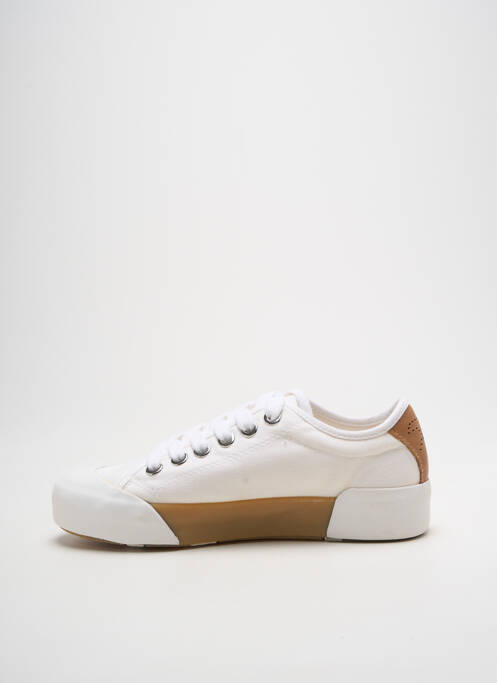 Baskets bout rond talon plat jusqu'à 3cm blanc PATRIOTIC femme