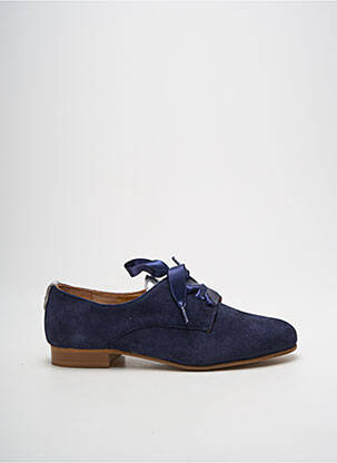 Derbies nubuck talon plat jusqu'à 3cm bleu MYMA femme