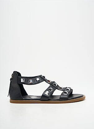 Sandales/nu pieds tissage satiné talon plat jusqu'à 3cm noir CARMELA femme