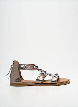 Sandales/nu pieds tissage satiné talon plat jusqu'à 3cm or CARMELA femme