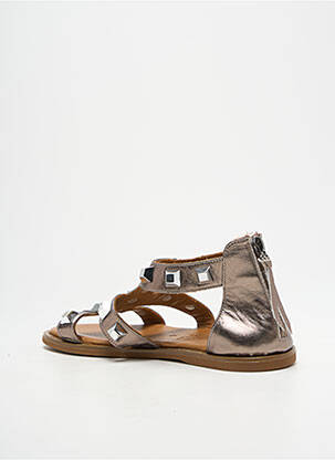 Sandales/nu pieds tissage satiné talon plat jusqu'à 3cm or CARMELA femme