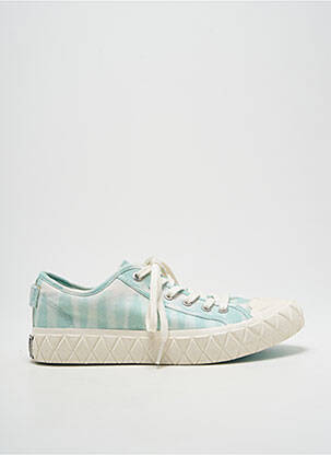 Baskets bout rond talon plat jusqu'à 3cm bleu PALLADIUM femme