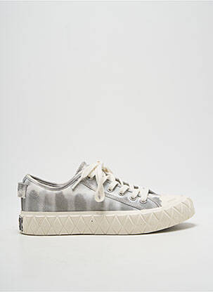 Baskets bout rond talon plat jusqu'à 3cm gris PALLADIUM femme