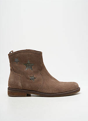 Bottines/boots nubuck talon plat jusqu'à 3cm marron REQINS femme