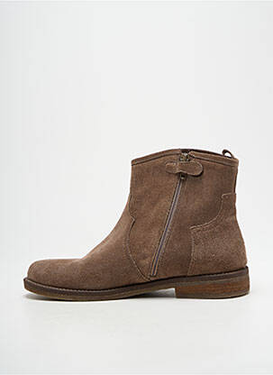 Bottines/boots nubuck talon plat jusqu'à 3cm marron REQINS femme
