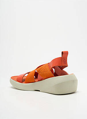Sandales/nu pieds matière lisse talon de 4 à 6cm orange FLY femme