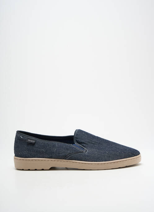 Chaussons/pantoufles bout rond bout rond bleu FARGEOT homme