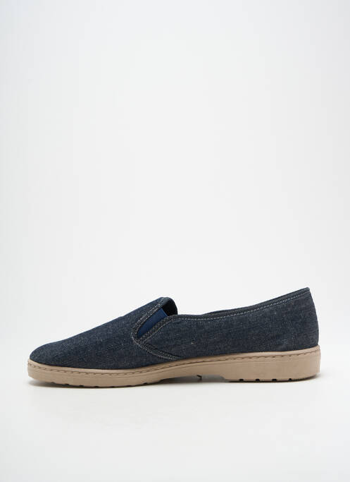 Chaussons/pantoufles bout rond bout rond bleu FARGEOT homme
