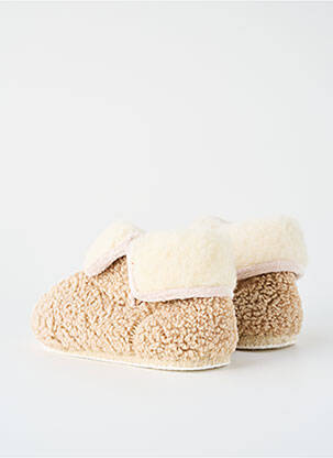 Chaussons/pantoufles bout rond talon plat jusqu'à 3cm beige CHAUSSE MOUTON femme