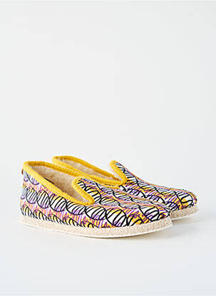Chaussons/pantoufles bout rond talon plat jusqu'à 3cm jaune CHAUSSE MOUTON femme