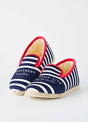 Chaussons/pantoufles bout rond bout rond bleu CHAUSSE MOUTON unisexe