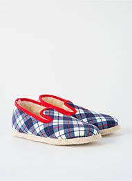 Chaussons/pantoufles bout rond bout rond bleu CHAUSSE MOUTON unisexe