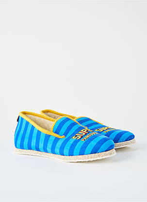 Chaussons/pantoufles bout rond bout rond bleu CHAUSSE MOUTON homme