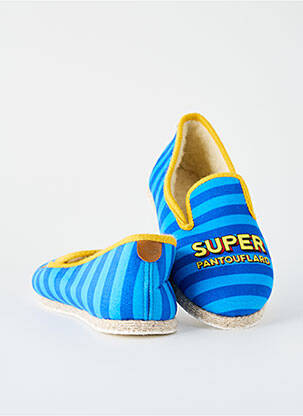 Chaussons/pantoufles bout rond bout rond bleu CHAUSSE MOUTON homme