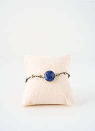 Bracelet fermeture fermoir mousqueton bleu SATINE femme