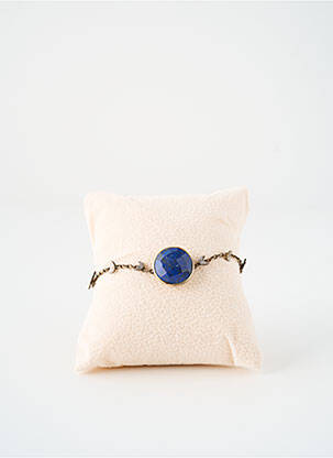 Bracelet fermeture fermoir mousqueton bleu SATINE femme