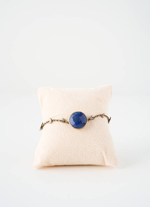 Bracelet fermeture fermoir mousqueton bleu SATINE femme