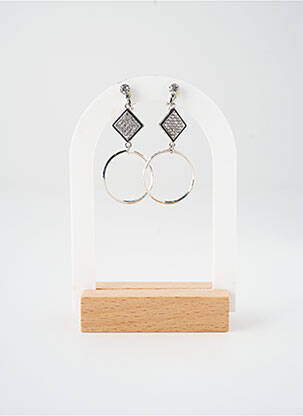 Boucles d’oreilles ornement oxyde de zirconium argent SATINE femme