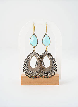 Boucles d’oreilles ornement pierre or SATINE femme