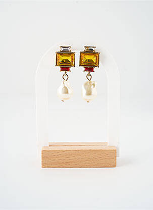 Boucles d’oreilles matériaux métal jaune SATINE femme