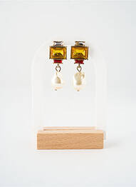 Boucles d’oreilles matériaux métal jaune SATINE femme