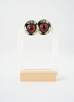 Boucles d’oreilles matériaux métal rouge SATINE femme