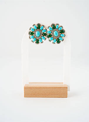 Boucles d’oreilles vert SATINE femme
