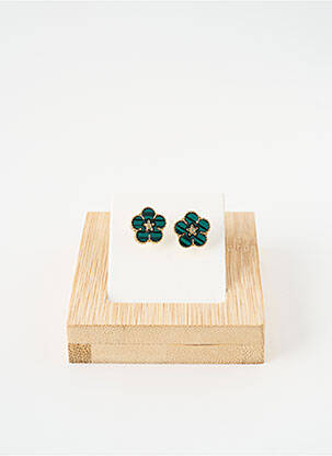 Boucles d’oreilles vert SATINE femme