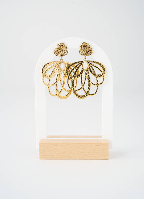 Boucles d’oreilles matériaux métal or SATINE femme