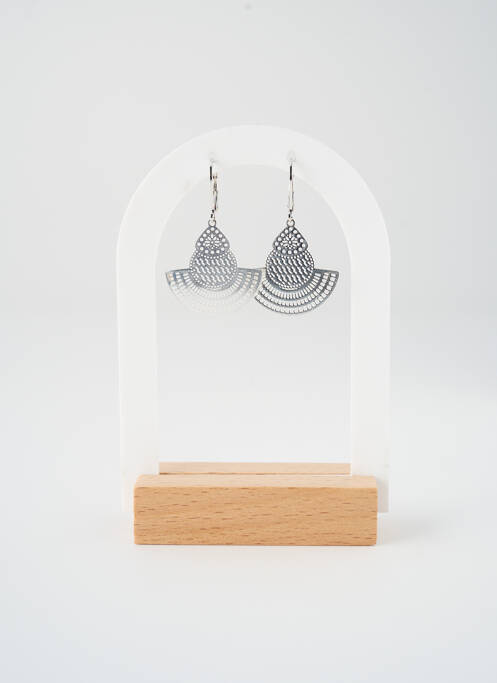 Boucles d’oreilles matériaux métal argent SATINE femme
