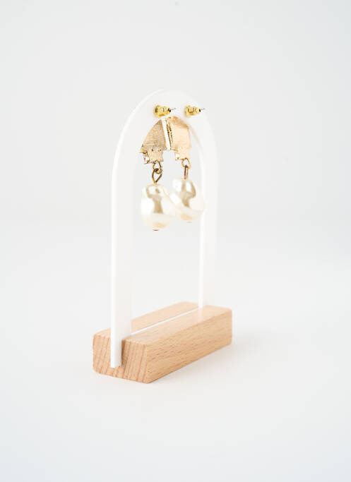 Boucles d’oreilles matériaux métal jaune SATINE femme