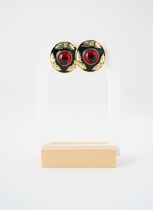 Boucles d’oreilles matériaux métal rouge SATINE femme