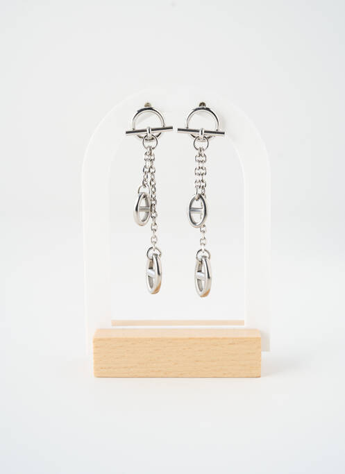 Boucles d’oreilles matériaux métal argent SATINE femme