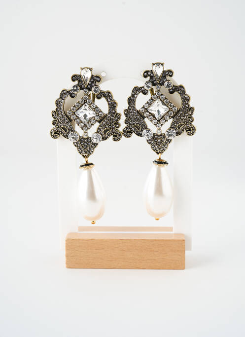 Boucles d’oreilles fermeture fermoir clips or SATINE femme