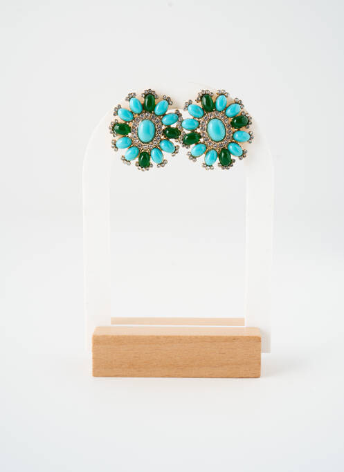 Boucles d’oreilles ornement oxyde de zirconium vert SATINE femme