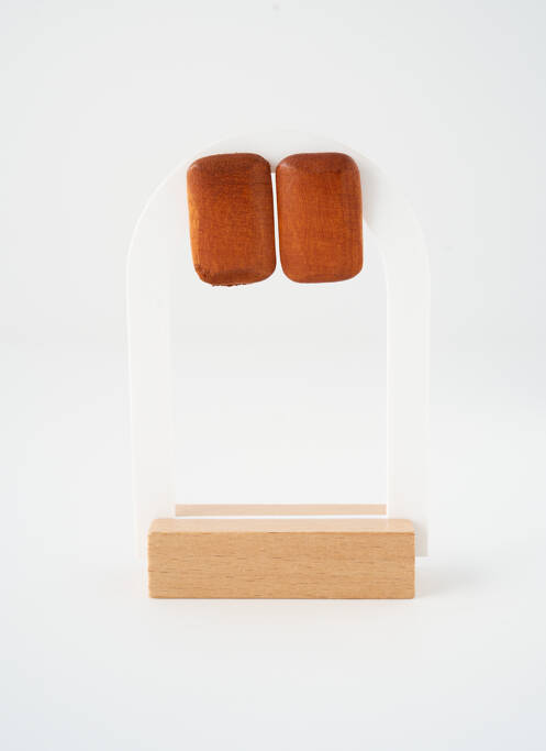 Boucles d’oreilles marron SATINE femme