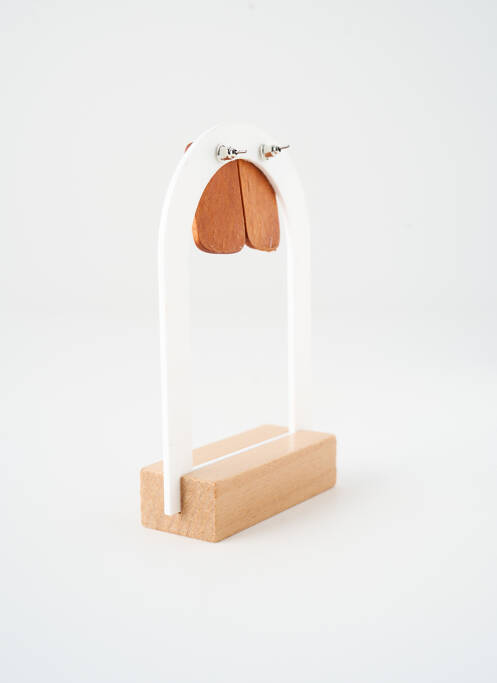 Boucles d’oreilles marron SATINE femme