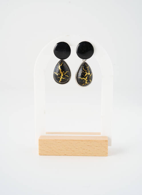 Boucles d’oreilles noir SATINE femme