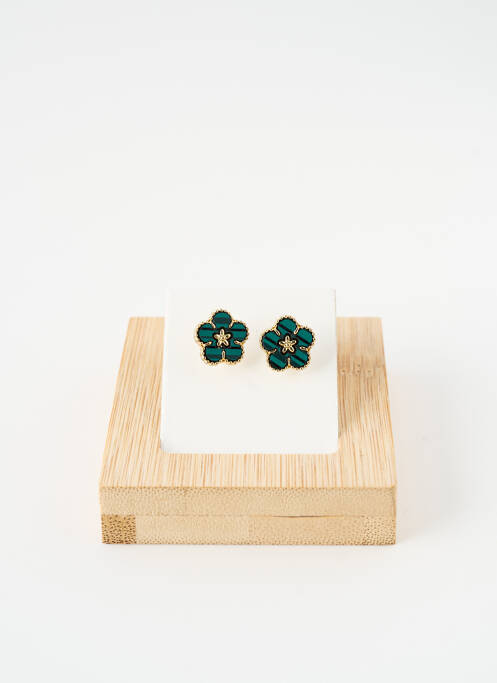 Boucles d’oreilles vert SATINE femme