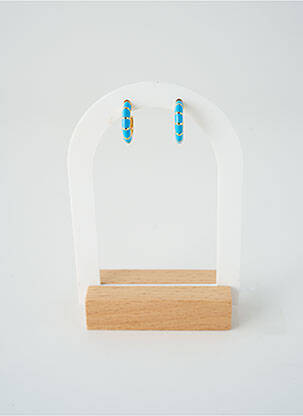 Boucles d’oreilles matériaux métal bleu SATINE femme