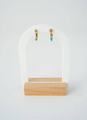 Boucles d’oreilles matériaux métal bleu SATINE femme