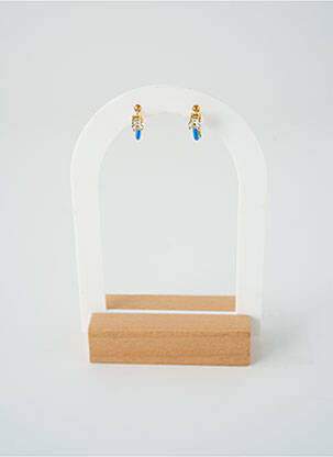 Boucles d’oreilles matériaux métal bleu SATINE femme