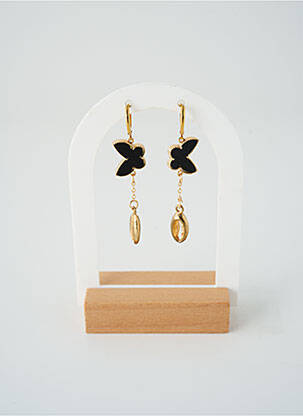 Boucles d’oreilles matériaux métal noir SATINE femme