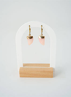 Boucles d’oreilles ornement pierre rose SATINE femme